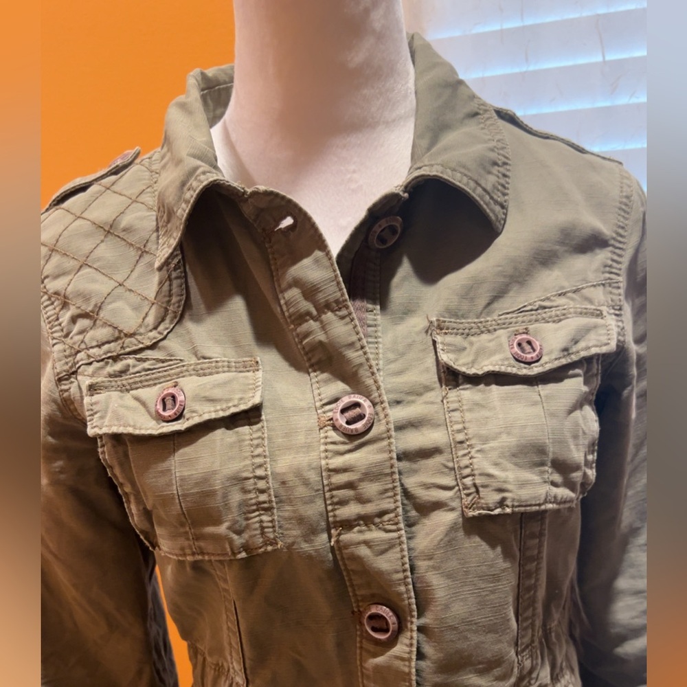 Eddie Bauer | Women’s Olive/Sage Green Utility Jacket Trench Coat Small - Picture 2 of 10